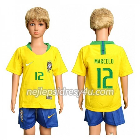 Fotbalový Dres Brazílie Marcelo 12 Dětské Domácí MS 2018